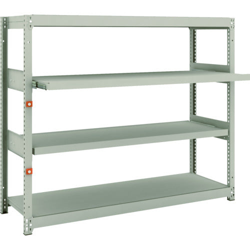 ＴＲＵＳＣＯ　スチールラック　Ｍ１．５型軽中量棚　１４６０Ｘ４４５ＸＨ１２００　４段うちスライド２段　単体