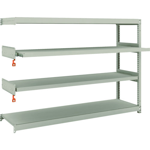 ＴＲＵＳＣＯ　スチールラック　Ｍ１．５型軽中量棚　１７６０Ｘ４４５ＸＨ１２００　４段うちスライド２段　連結