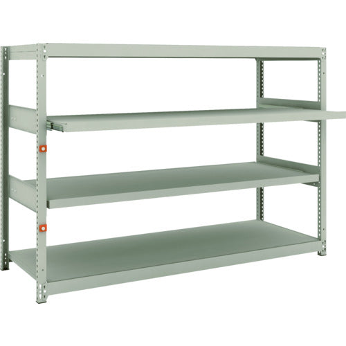 ＴＲＵＳＣＯ　スチールラック　Ｍ１．５型軽中量棚　１７６０Ｘ５９５ＸＨ１２００　４段うちスライド２段　単体