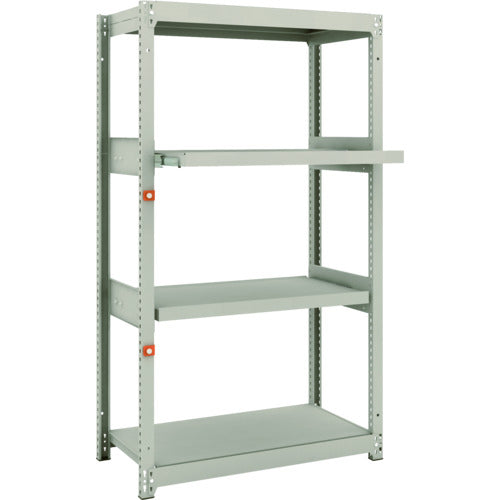 ＴＲＵＳＣＯ　スチールラック　Ｍ１．５型軽中量棚　８６０×４４５×Ｈ１５００　４段うちスライド２段　単体