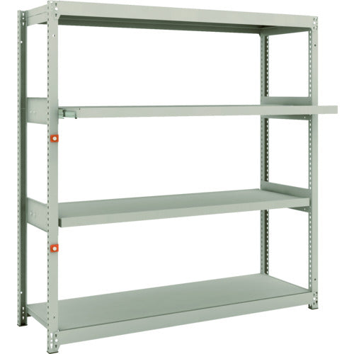 ＴＲＵＳＣＯ　スチールラック　Ｍ１．５型軽中量棚　１４６０×４４５×Ｈ１５００　４段うちスライド２段　単体