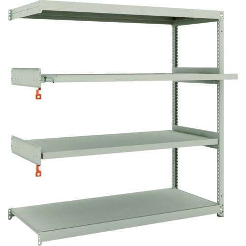 ＴＲＵＳＣＯ　スチールラック　Ｍ１．５型軽中量棚　１４６０×５９５×Ｈ１５００　４段うちスライド２段　連結