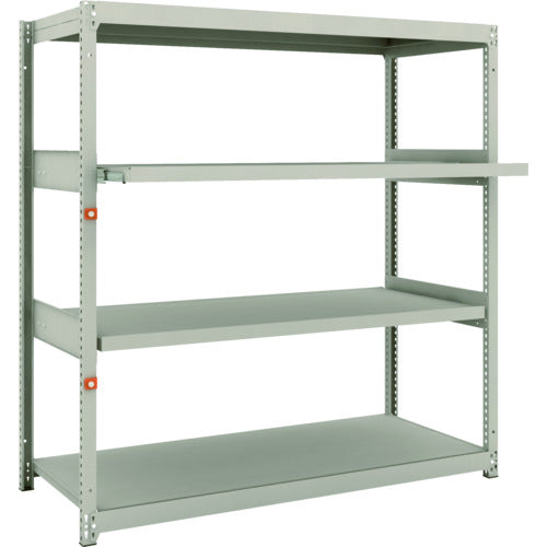 ＴＲＵＳＣＯ　スチールラック　Ｍ１．５型軽中量棚　１４６０×５９５×Ｈ１５００　４段うちスライド２段　単体