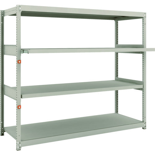 ＴＲＵＳＣＯ　スチールラック　Ｍ１．５型軽中量棚　１７６０×５９５×Ｈ１５００　４段うちスライド２段　単体