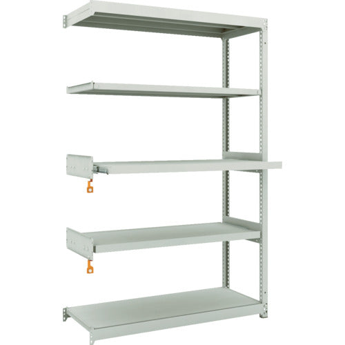 ＴＲＵＳＣＯ　スチールラック　Ｍ１．５型軽中量棚　１１６０Ｘ４５０ＸＨ１８００　５段うちスライド２段　連結