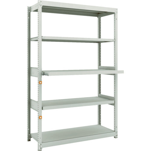 ＴＲＵＳＣＯ　スチールラック　Ｍ１．５型軽中量棚　１１６０Ｘ４５０ＸＨ１８００　５段うちスライド２段　単体