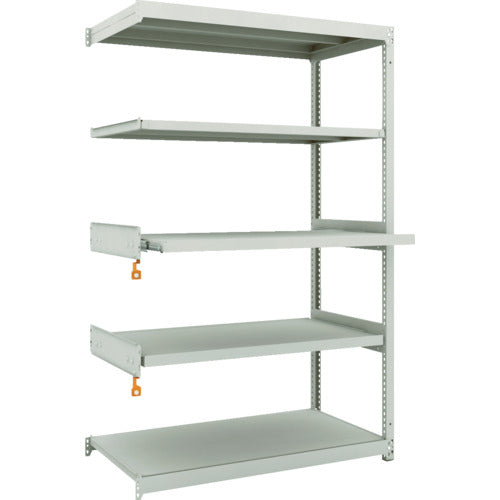 ＴＲＵＳＣＯ　スチールラック　Ｍ１．５型軽中量棚　１１６０Ｘ５９５ＸＨ１８００　５段うちスライド２段　連結