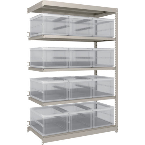 ＴＲＵＳＣＯ　スチールラック　Ｍ１．５型　オリコン保管タイプ　Ｈ１８００ＸＷ１１６０ＸＤ５９５　ＴＳＫ−О４０Ｂ透明Ｘ１２個付　連結