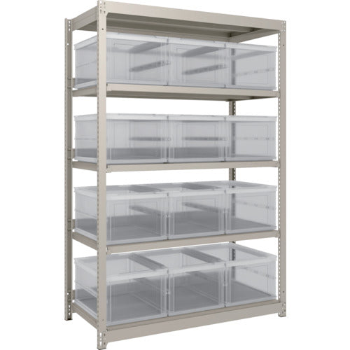 ＴＲＵＳＣＯ　スチールラック　Ｍ１．５型　オリコン保管タイプ　Ｈ１８００ＸＷ１１６０ＸＤ５９５　ＴＳＫ−О４０Ｂ透明Ｘ１２個付