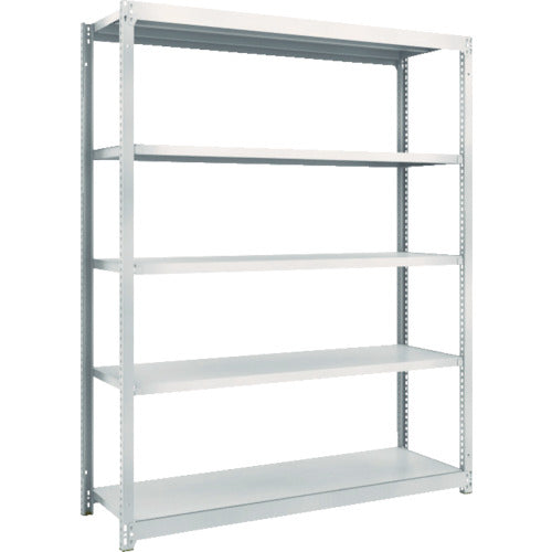 ＴＲＵＳＣＯ　スチールラック　Ｍ１．５型軽中量棚　１４６０×４４５×Ｈ１８００　５段単体　ネオグレー