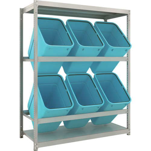 ＴＲＵＳＣＯ　スチールラック　ゴミ箱ラック　Ｍ１．５型　Ｈ１８００ＸＷ１４６０ＸＤ５９５　２段　ＲＢＫ−９０　６個付