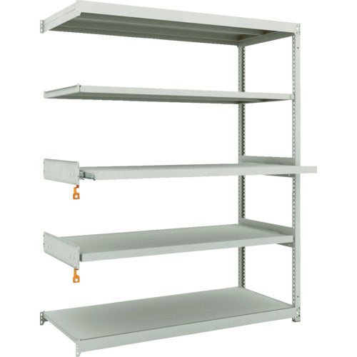 ＴＲＵＳＣＯ　スチールラック　Ｍ１．５型軽中量棚　１４６０Ｘ５９５ＸＨ１８００　５段うちスライド２段　連結