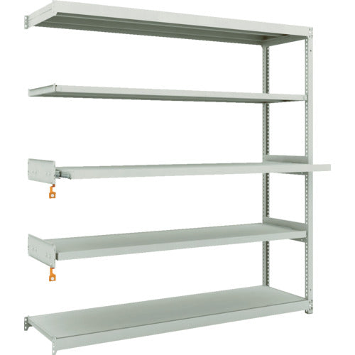 ＴＲＵＳＣＯ　スチールラック　Ｍ１．５型軽中量棚　１７６０Ｘ４５０ＸＨ１８００　５段うちスライド２段　連結