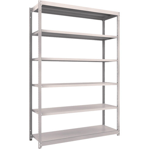 ＴＲＵＳＣＯ　スチールラック　Ｍ１．５型軽中量棚　１４６０×４４５×Ｈ２１００　６段単体　ネオグレー