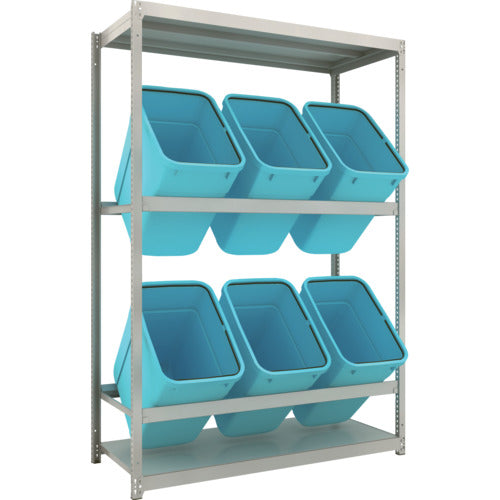 ＴＲＵＳＣＯ　スチールラック　ゴミ箱ラック　Ｍ１．５型　Ｈ２１００ＸＷ１４６０ＸＤ５９５　２段　ＲＢＫ−９０　６個付