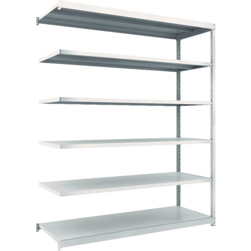 ＴＲＵＳＣＯ　スチールラック　Ｍ１．５型軽中量棚　１７６０×５９５×Ｈ２１００　６段連結　ネオグレー