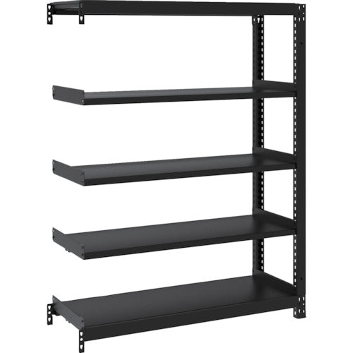 ＴＲＵＳＣＯ　スチールラック　Ｍ１型ボルトレス軽量棚９００Ｘ３２０ＸＨ１２００　５段　連結　サテンブラック