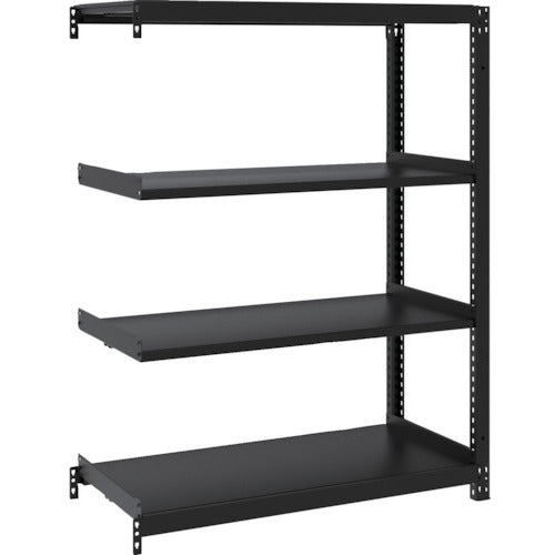 ＴＲＵＳＣＯ　スチールラック　Ｍ１型ボルトレス軽量棚９００Ｘ４２０ＸＨ１２００　４段　連結　サテンブラック