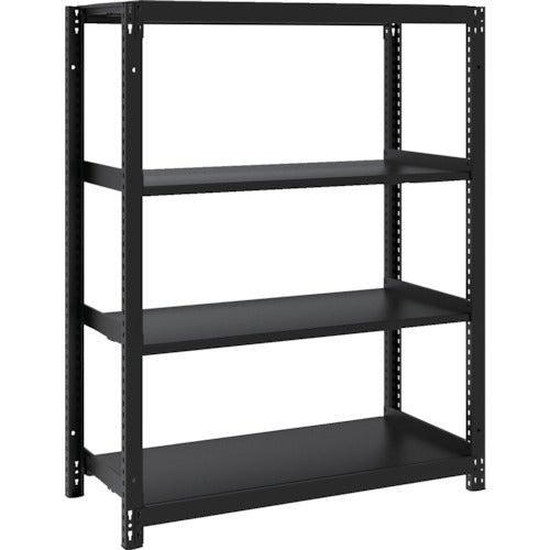 ＴＲＵＳＣＯ　スチールラック　Ｍ１型ボルトレス軽量棚９００Ｘ４２０ＸＨ１２００　４段　サテンブラック