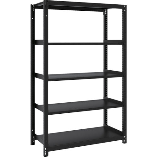 ＴＲＵＳＣＯ　スチールラック　Ｍ１型ボルトレス軽量棚９００Ｘ４２０ＸＨ１５００　５段　サテンブラック