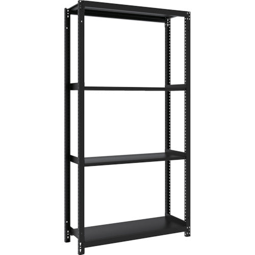 ＴＲＵＳＣＯ　スチールラック　Ｍ１型ボルトレス軽量棚９００Ｘ３２０ＸＨ１８００　４段　サテンブラック