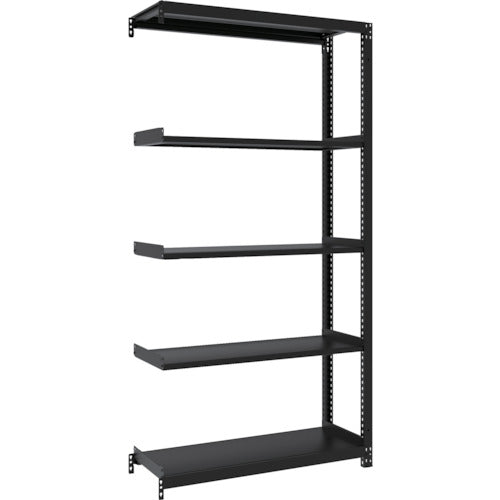 ＴＲＵＳＣＯ　スチールラック　Ｍ１型ボルトレス軽量棚９００Ｘ３２０ＸＨ１８００　５段　連結　サテンブラック