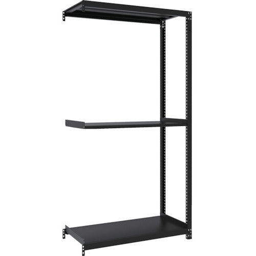 ＴＲＵＳＣＯ　スチールラック　Ｍ１型ボルトレス軽量棚９００Ｘ４２０ＸＨ１８００　３段　連結　サテンブラック