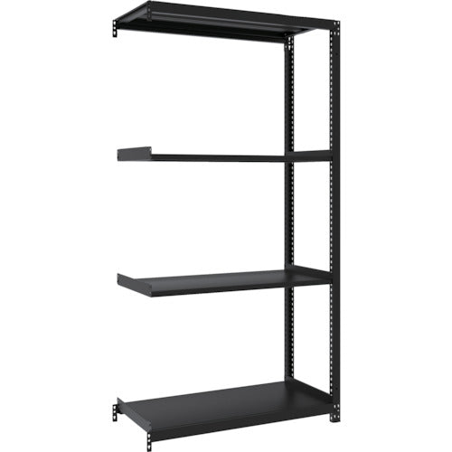 ＴＲＵＳＣＯ　スチールラック　Ｍ１型ボルトレス軽量棚９００Ｘ４２０ＸＨ１８００　４段　連結　サテンブラック