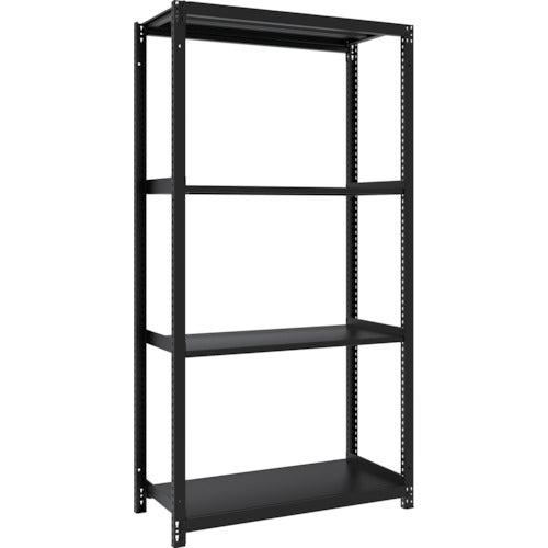 ＴＲＵＳＣＯ　スチールラック　Ｍ１型ボルトレス軽量棚９００Ｘ４２０ＸＨ１８００　４段　サテンブラック