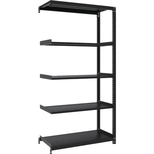 ＴＲＵＳＣＯ　スチールラック　Ｍ１型ボルトレス軽量棚９００Ｘ４２０ＸＨ１８００　５段　連結　サテンブラック