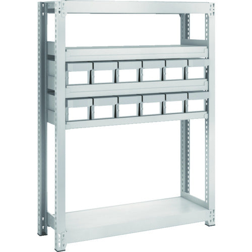 ＴＲＵＳＣＯ　スチールラック　Ｍ２型軽中量棚　Ｈ１２００　樹脂ＮＧ引出付　小Ｘ１２