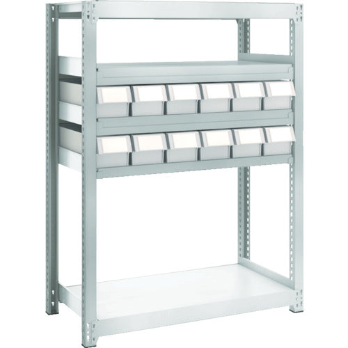 ＴＲＵＳＣＯ　スチールラック　Ｍ２型軽中量棚　Ｈ１２００　樹脂ＮＧ引出付　小Ｘ１２