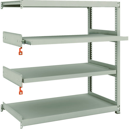 ＴＲＵＳＣＯ　スチールラック　Ｍ２型軽中量棚　１１６０Ｘ６００ＸＨ１２００　４段うちスライド２段　連結