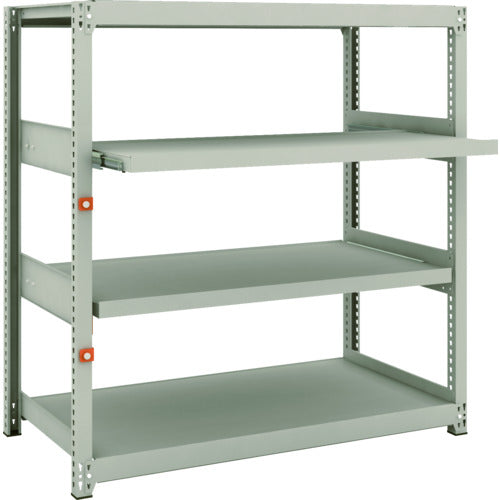 ＴＲＵＳＣＯ　スチールラック　Ｍ２型軽中量棚　１１６０Ｘ６００ＸＨ１２００　４段うちスライド２段　単体