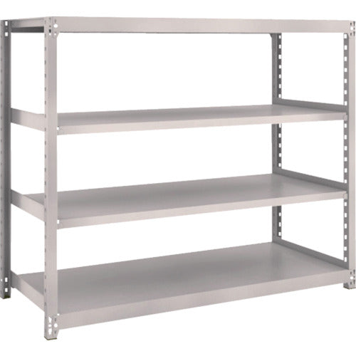 ＴＲＵＳＣＯ　スチールラック　Ｍ２型軽中量棚　１４６０×６００×Ｈ１２００　４段　単体　ネオグレー