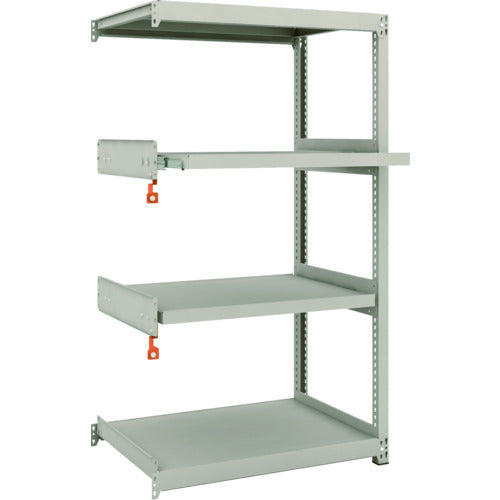 ＴＲＵＳＣＯ　スチールラック　Ｍ２型軽中量棚　８６０×６００×Ｈ１５００　４段うちスライド２段　連結