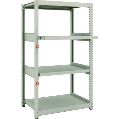 ＴＲＵＳＣＯ　スチールラック　Ｍ２型軽中量棚　８６０×６００×Ｈ１５００　４段うちスライド２段　単体