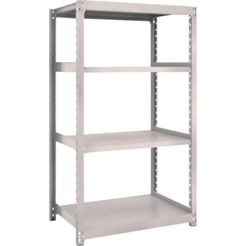 ＴＲＵＳＣＯ　スチールラック　Ｍ２型軽中量棚　８６０×６００×Ｈ１５００　４段　単体　ネオグレー