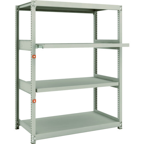 ＴＲＵＳＣＯ　スチールラック　Ｍ２型軽中量棚　１１６０×６００×Ｈ１５００　４段うちスライド２段　単体