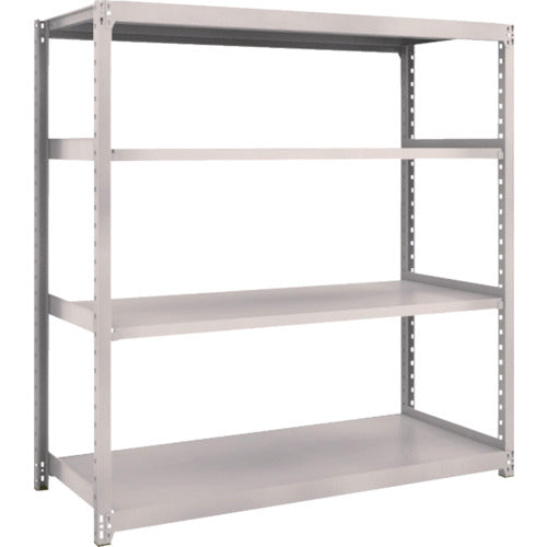 ＴＲＵＳＣＯ　スチールラック　Ｍ２型軽中量棚　１４６０×６００×Ｈ１５００　４段　単体　ネオグレー