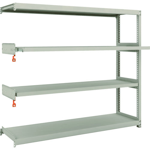 ＴＲＵＳＣＯ　スチールラック　Ｍ２型軽中量棚　１７６０×４５０×Ｈ１５００　４段うちスライド２段　連結