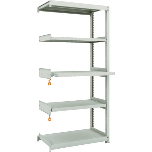 ＴＲＵＳＣＯ　スチールラック　Ｍ２型軽中量棚　８６０Ｘ４５０ＸＨ１８００　５段うちスライド２段　連結