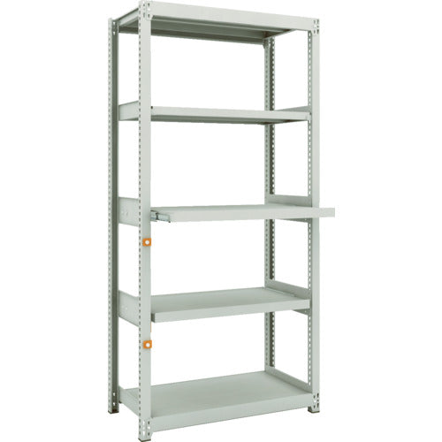 ＴＲＵＳＣＯ　スチールラック　Ｍ２型軽中量棚　８６０Ｘ４５０ＸＨ１８００　５段うちスライド２段　単体