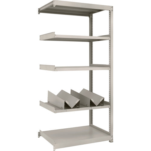 ＴＲＵＳＣＯ　スチールラック　Ｍ２型軽中量棚　８６０Ｘ６００ＸＨ１８００　缶受Ｘ２付　連結