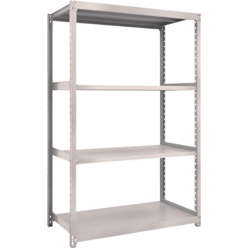 ＴＲＵＳＣＯ　スチールラック　Ｍ２型軽中量棚　１１６０×６００×Ｈ１８００　４段　単体　ネオグレー