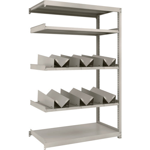 ＴＲＵＳＣＯ　スチールラック　Ｍ２型軽中量棚　１１６０Ｘ６００ＸＨ１８００　缶受Ｘ６付　連結