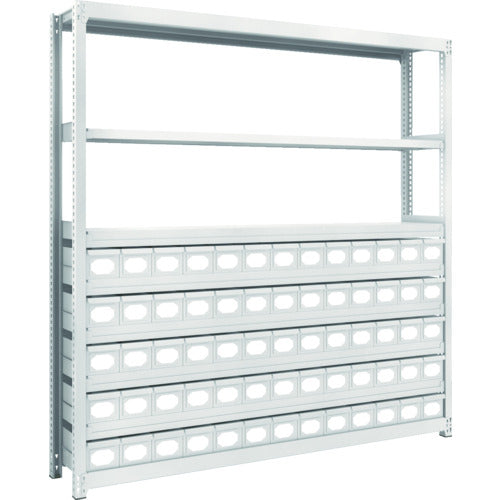 ＴＲＵＳＣＯ　スチールラック　Ｍ２型軽中量棚　Ｈ１８００　スチール引出付　小Ｘ６５