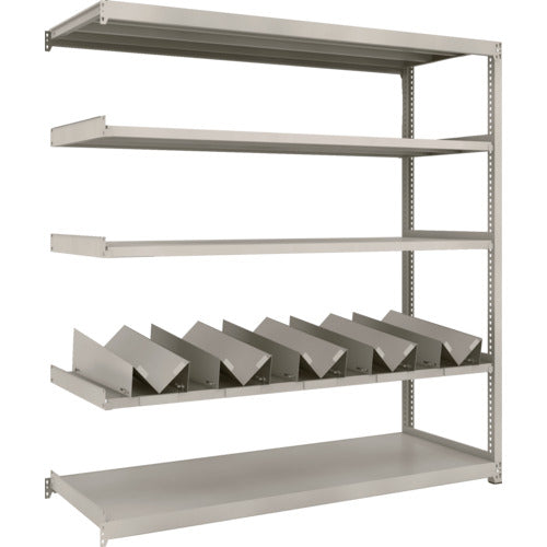 ＴＲＵＳＣＯ　スチールラック　Ｍ２型軽中量棚　１７６０Ｘ６００ＸＨ１８００　缶受Ｘ５付　連結