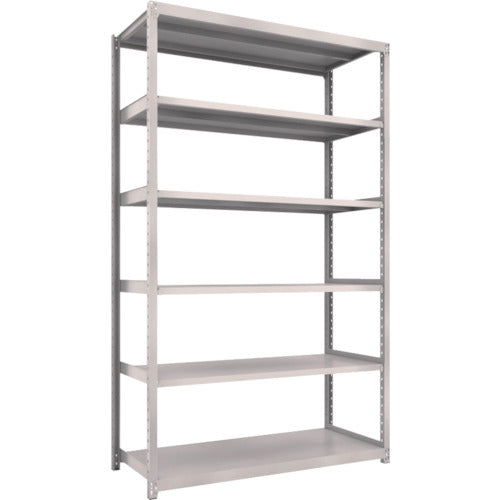 ＴＲＵＳＣＯ　スチールラック　Ｍ２型軽中量棚　１４６０×６００×Ｈ２４００　６段　単体　ネオグレー
