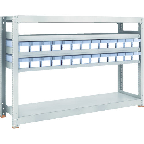 ＴＲＵＳＣＯ　スチールラック　Ｍ３型中量棚　Ｈ１２００　樹脂透明引出付　小Ｘ２６